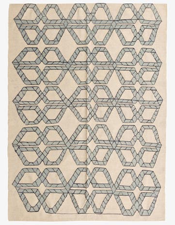 6' 10 x 9' 3 Hand Woven Kilim Modern Wool Rug