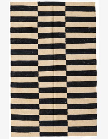 3' 4 x 5' 2 Hand Woven Kilim Modern Wool Rug