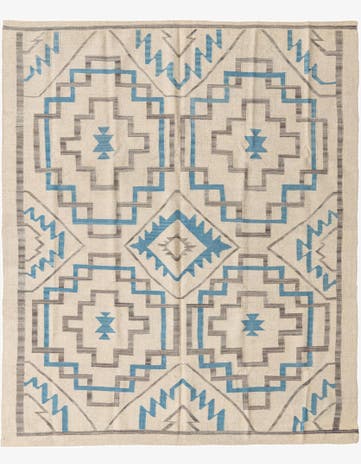 6' x 7' 6 Hand Woven Kilim Modern Wool Rug