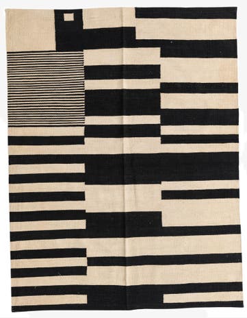 5' 2 x 6' 9 Hand Woven Kilim Modern Wool Rug