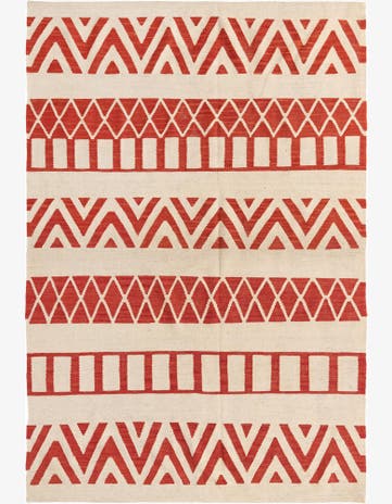 5' 6 x 9' 7 Hand Woven Kilim Modern Wool Rug