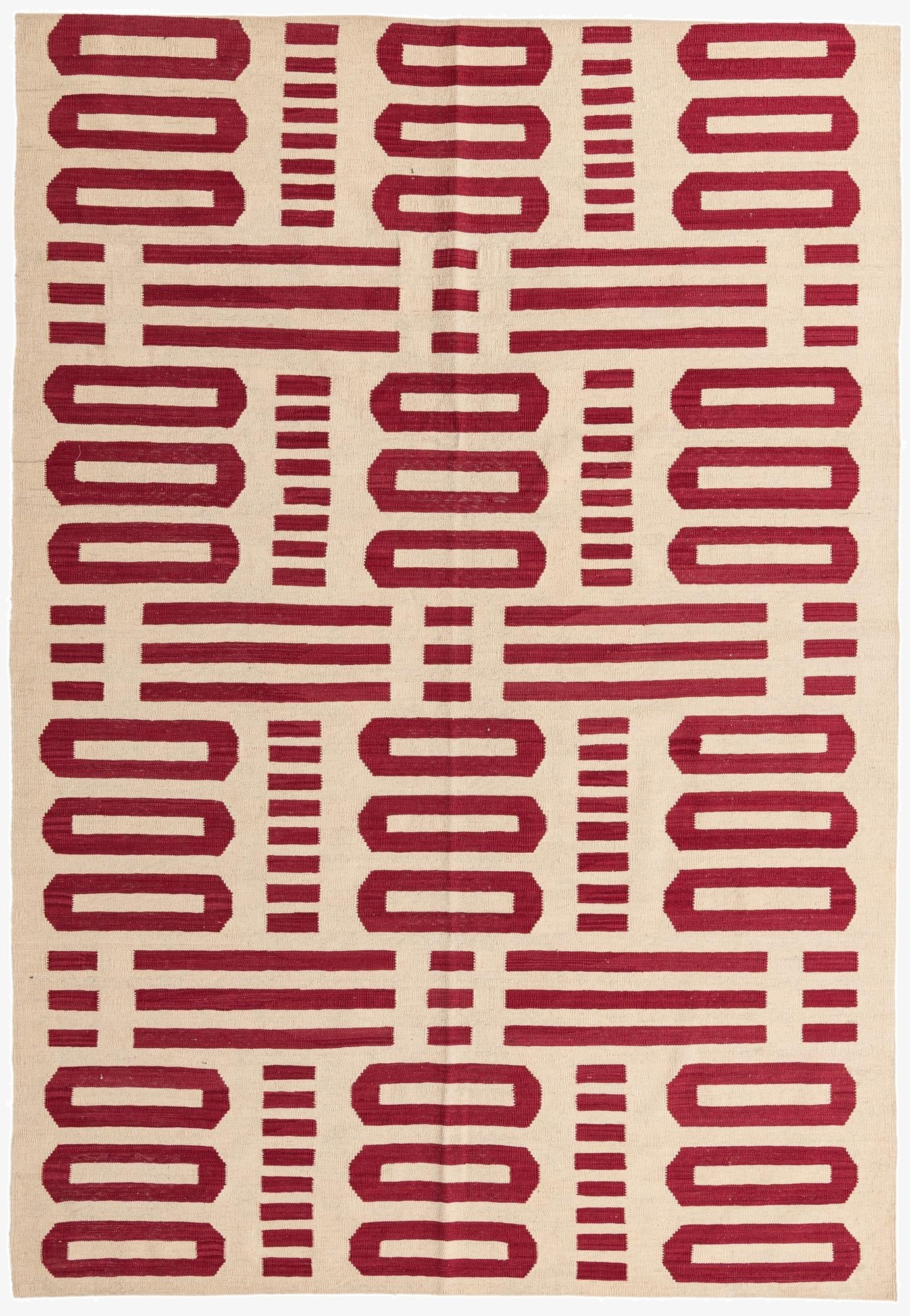 6' 9 x 9' 9  Hand Woven Kilim Modern Wool Rug