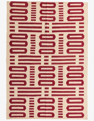 6' 9 x 9' 9 Hand Woven Kilim Modern Wool Rug