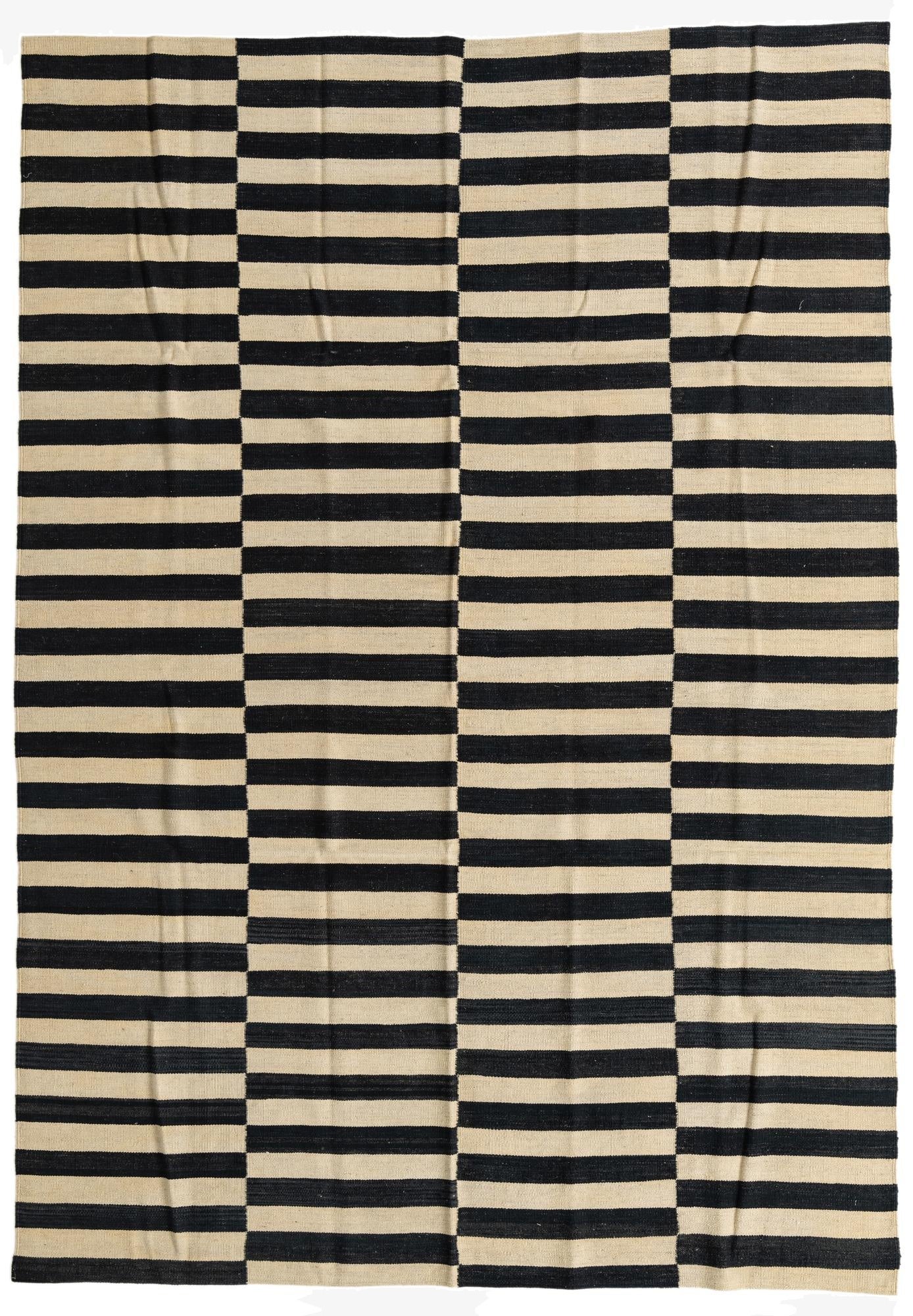 6' 10 x 9' 7  Hand Woven Kilim Modern Wool Rug