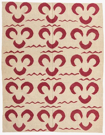 5' 1 x 6' 6 Hand Woven Kilim Modern Wool Rug