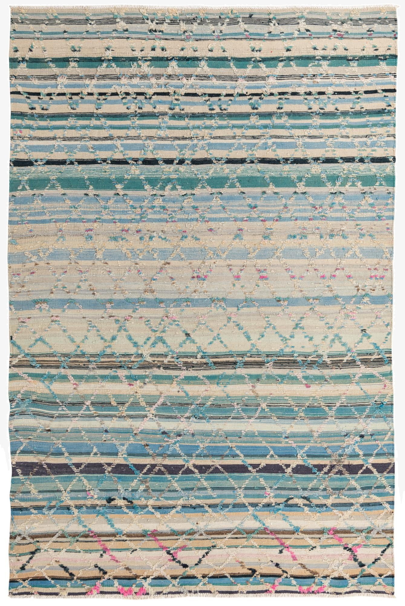 6' 6 x 10'  Hand Woven Kilim Modern Wool Rug
