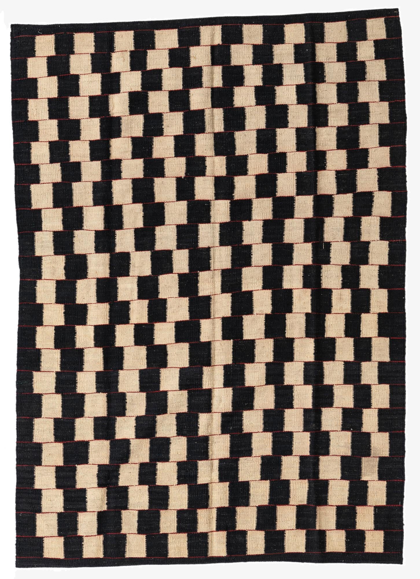 4' 2 x 5' 10  Hand Woven Kilim Modern Wool Rug