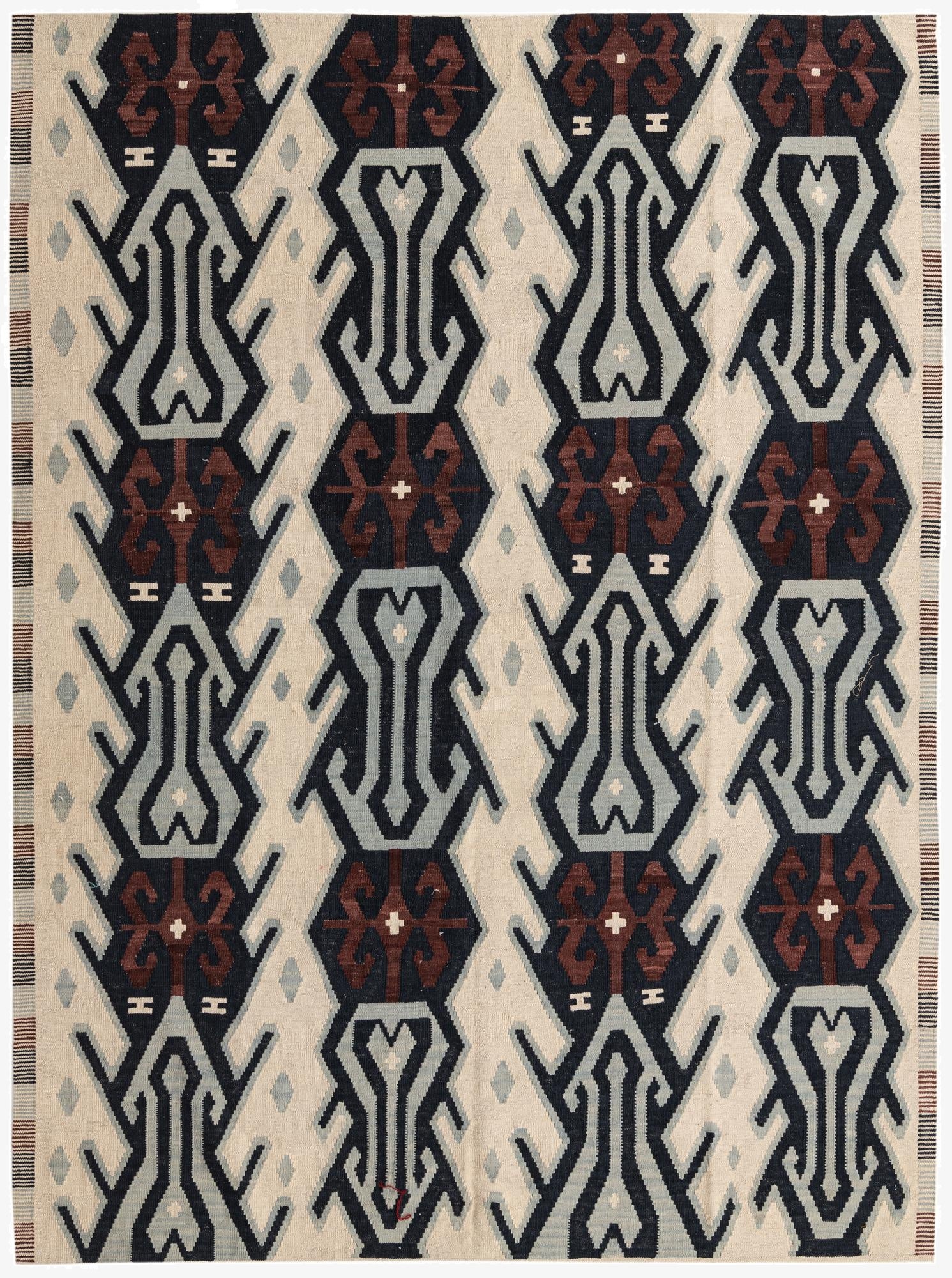 7' 1 x 9' 5  Hand Woven Kilim Modern Wool Rug