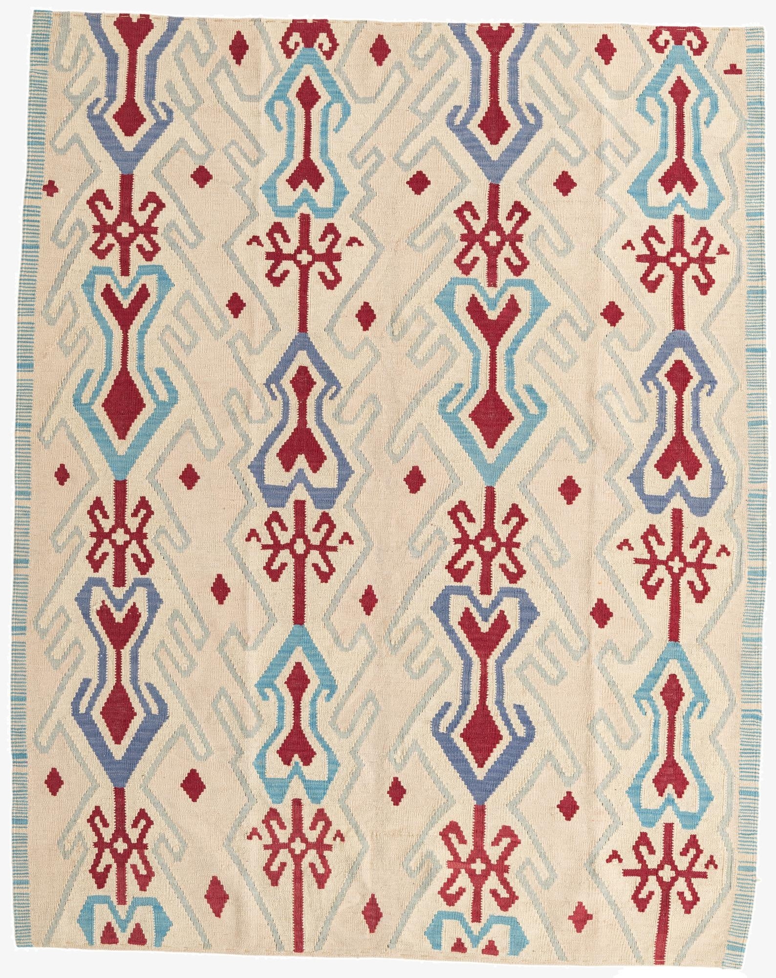 6' x 7' 4  Hand Woven Kilim Modern Wool Rug
