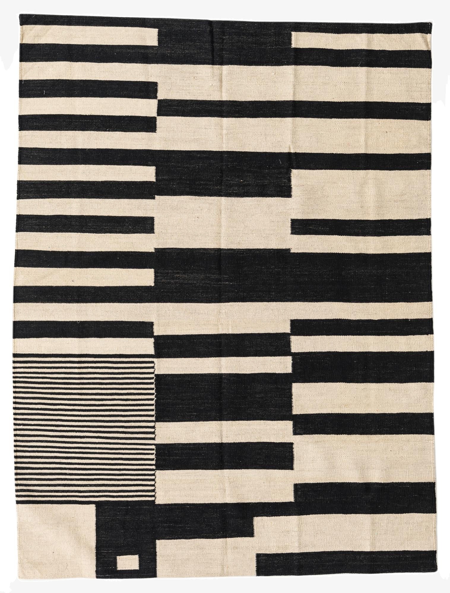 5' x 6' 8  Hand Woven Kilim Modern Wool Rug