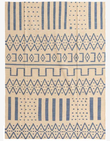 7' 1 x 9' 9 Hand Woven Kilim Modern Wool Rug