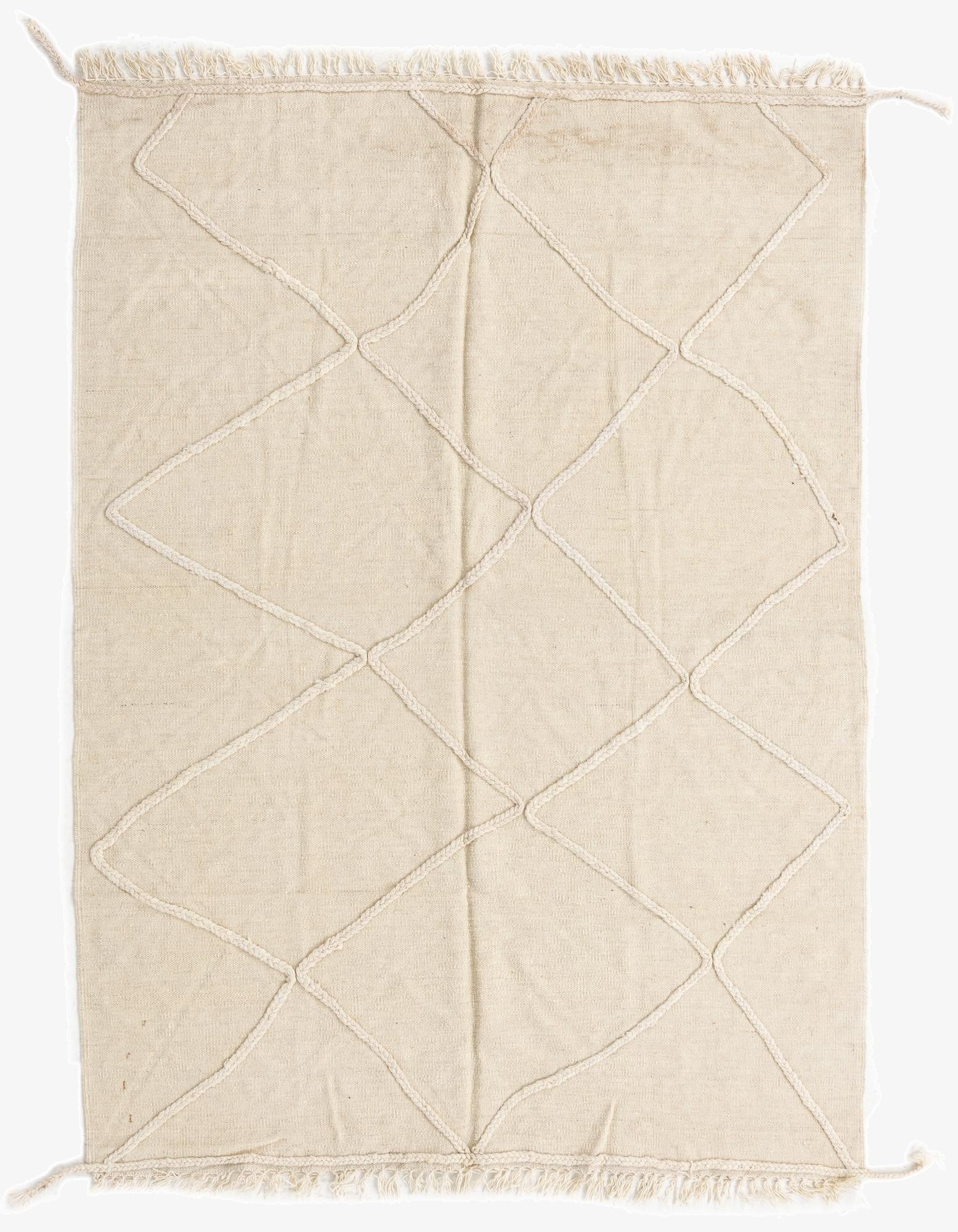 4' 7 x 6' 4  Hand Woven Kilim Modern Wool Rug