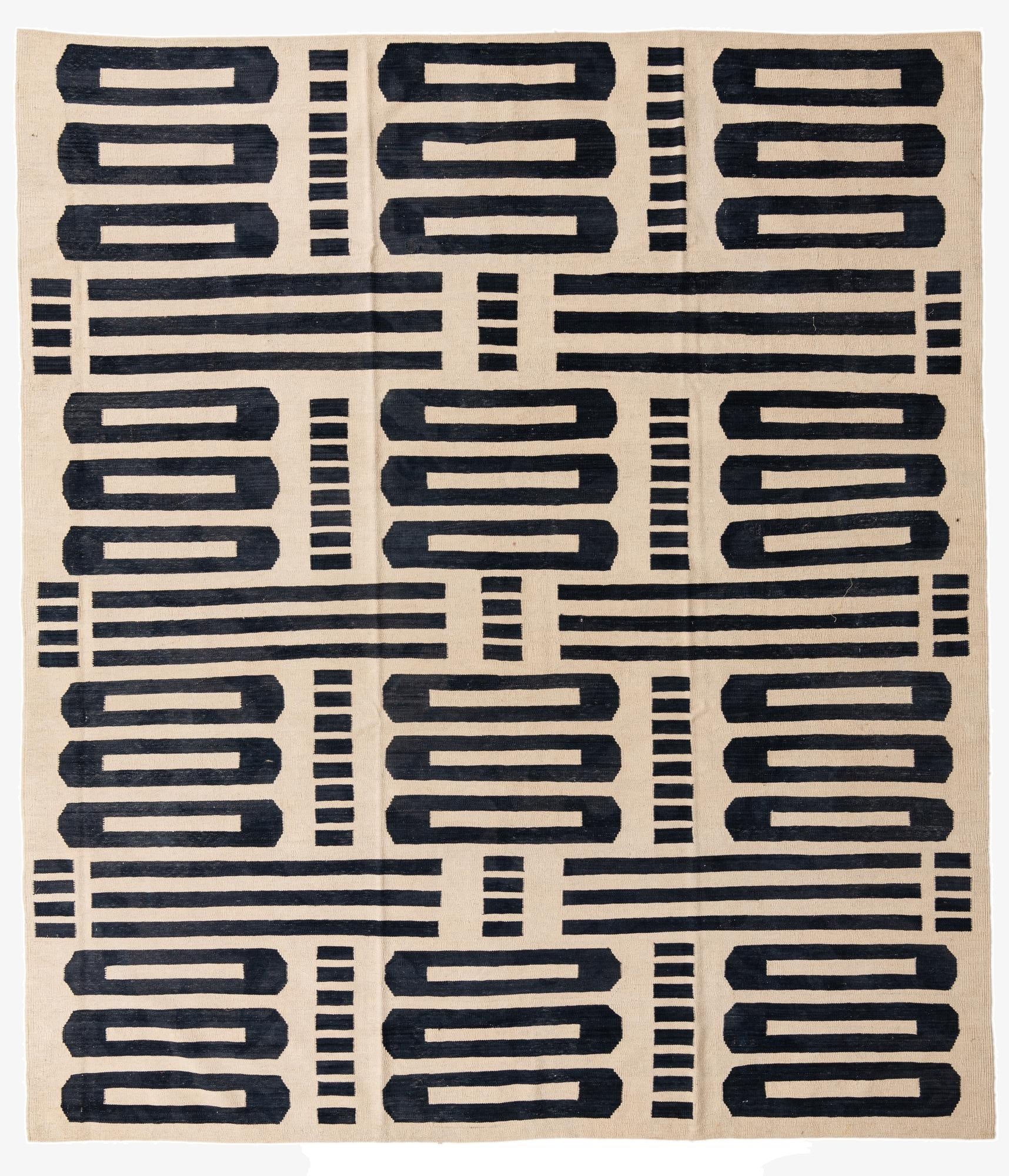 8' 5 x 9' 8  Hand Woven Kilim Modern Wool Rug