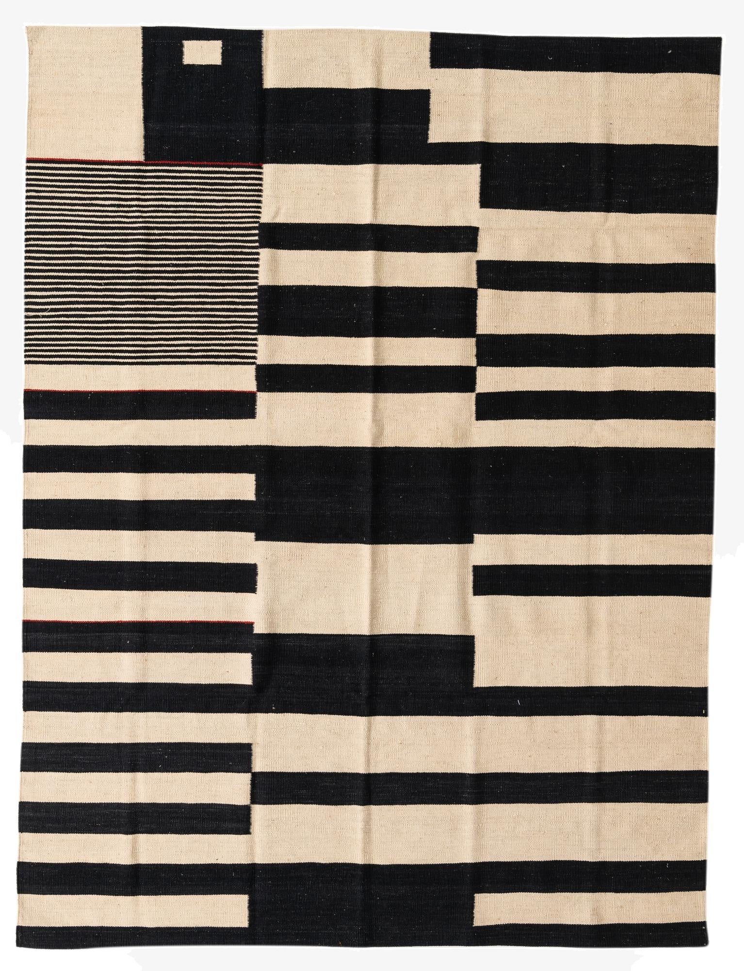 5' 10 x 7' 4  Hand Woven Kilim Modern Wool Rug