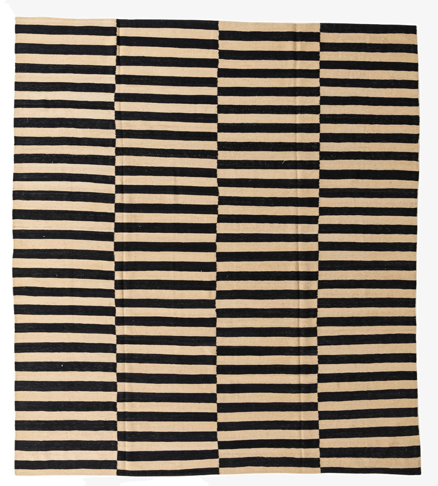 8' 8 x 9' 9  Hand Woven Kilim Modern Wool Rug