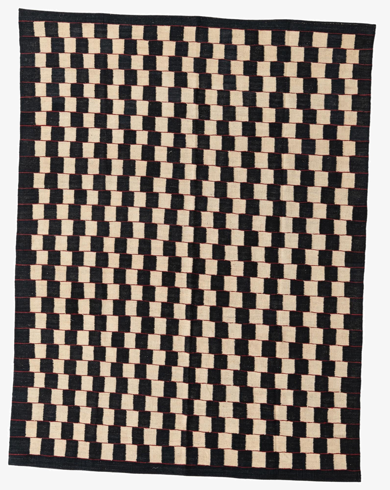 5' 7 x 7' 4  Hand Woven Kilim Modern Wool Rug