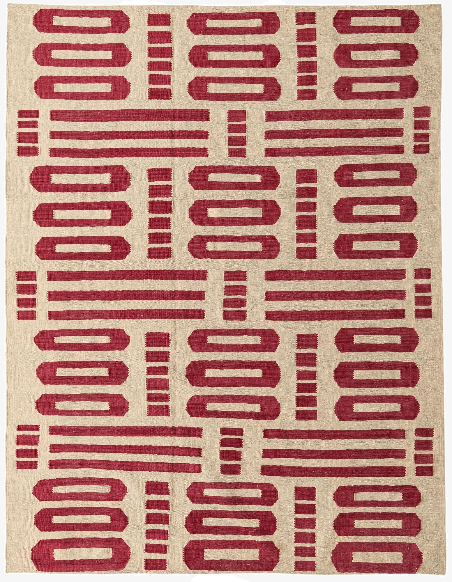 6' 1 x 7' 10  Hand Woven Kilim Modern Wool Rug