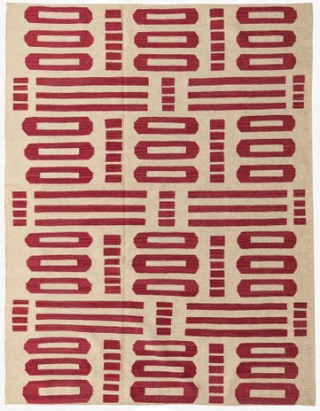 6' 1 x 7' 10 Hand Woven Kilim Modern Wool Rug