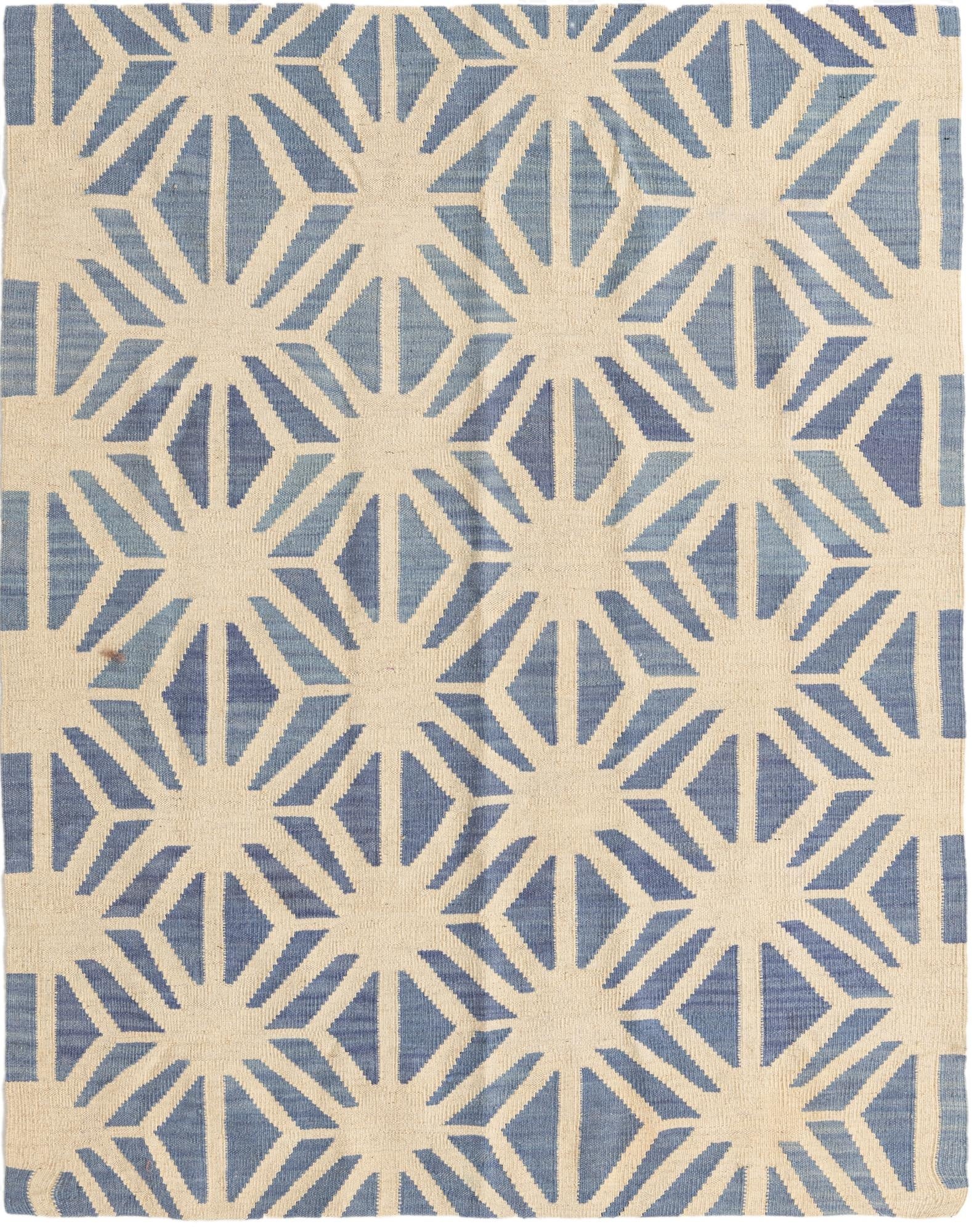 4' 6 x 5' 6  Hand Woven Kilim Modern Wool Rug