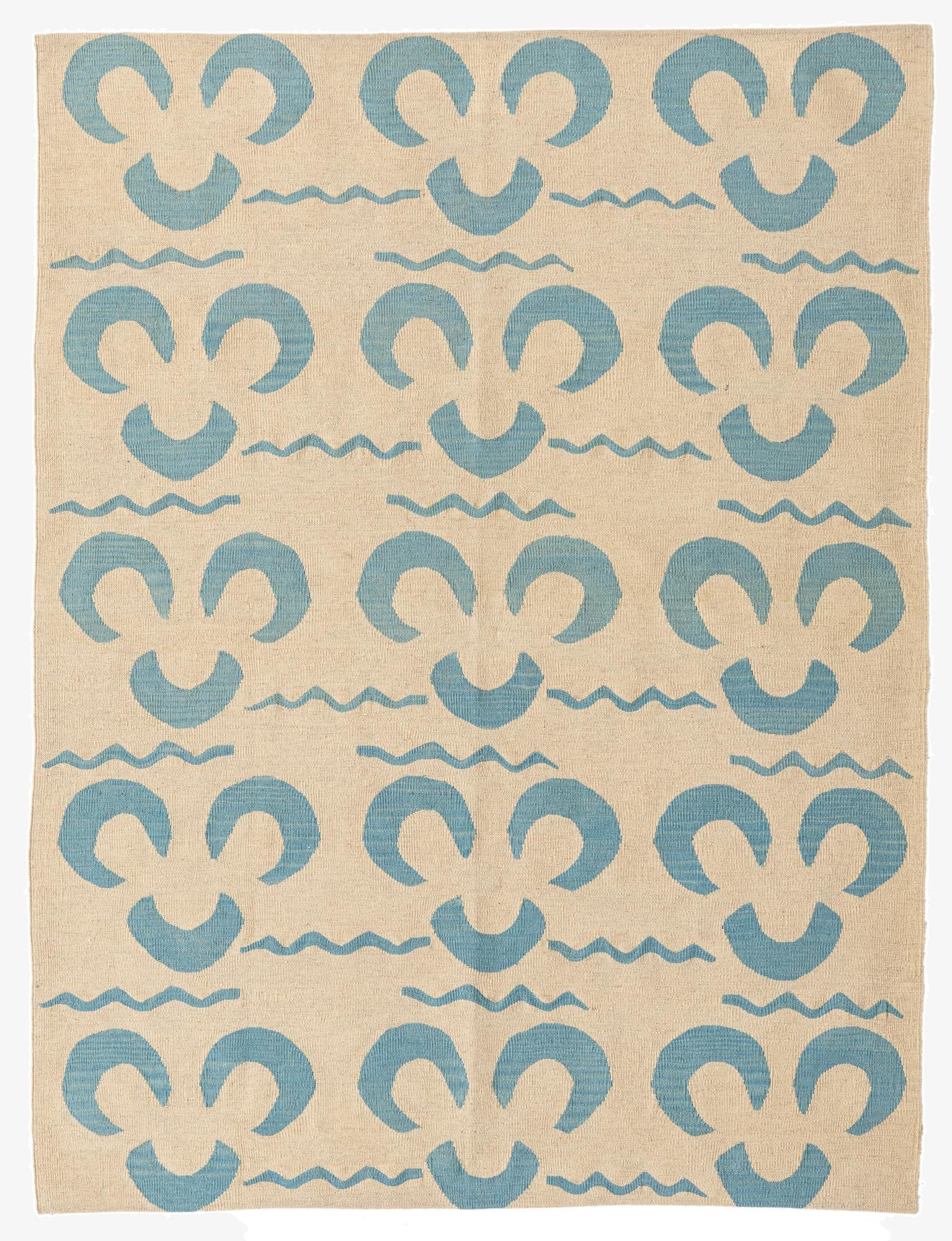 5' x 6' 7  Hand Woven Kilim Modern Wool Rug