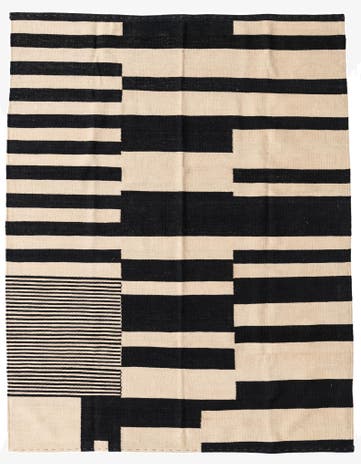 5' 3 x 6' 7 Hand Woven Kilim Modern Wool Rug