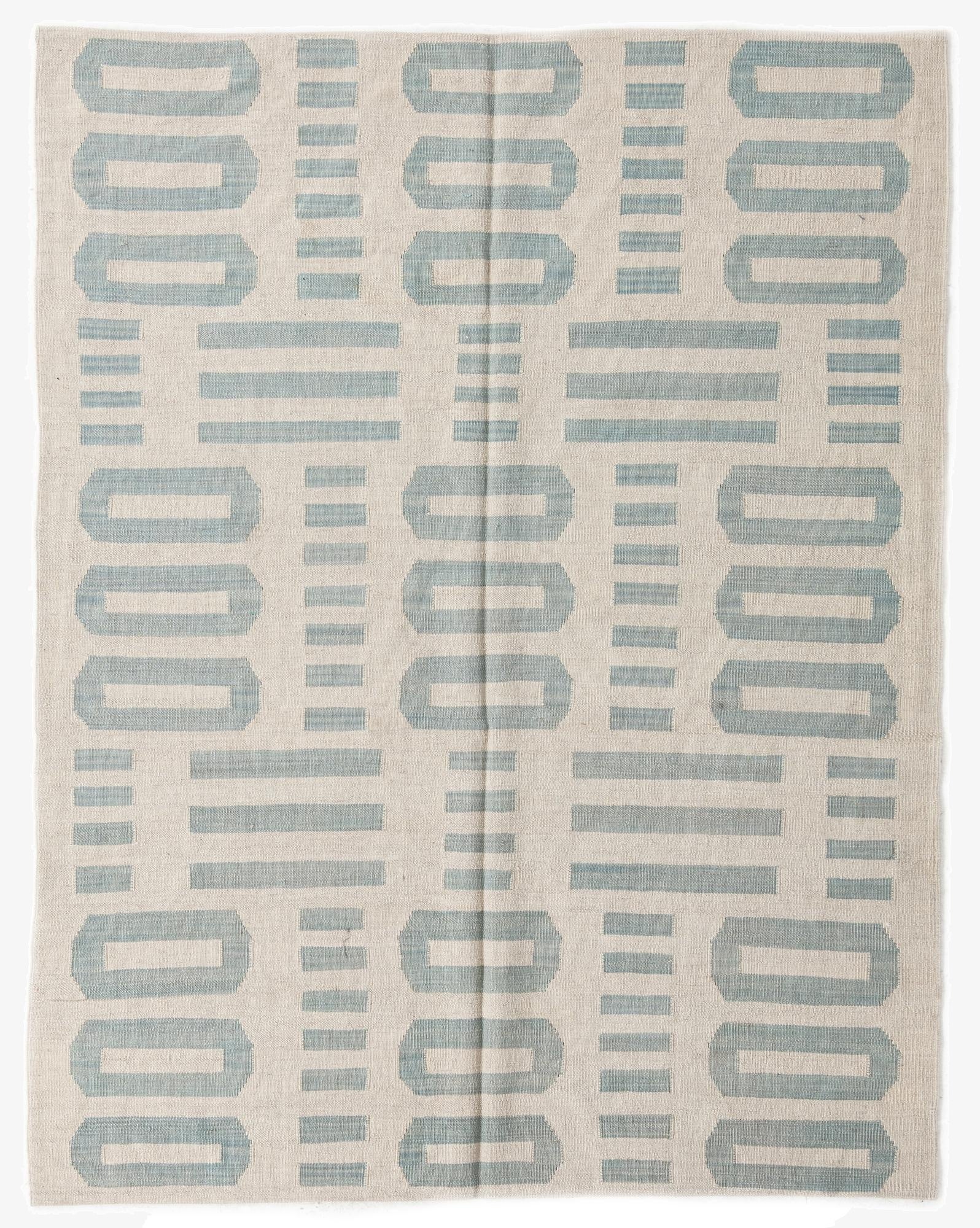 5' x 6' 6  Hand Woven Kilim Modern Wool Rug