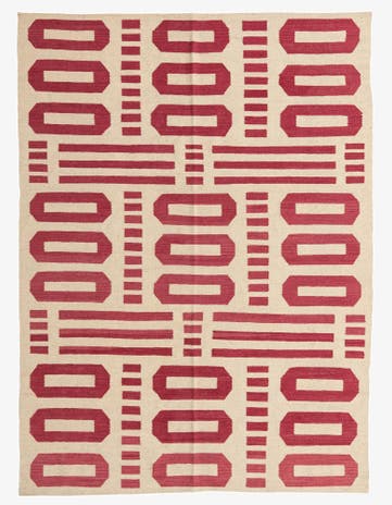 5' 10 x 8' Hand Woven Kilim Modern Wool Rug