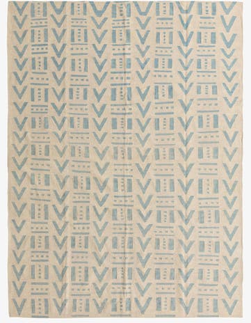 7' x 9' 4 Hand Woven Kilim Modern Wool Rug