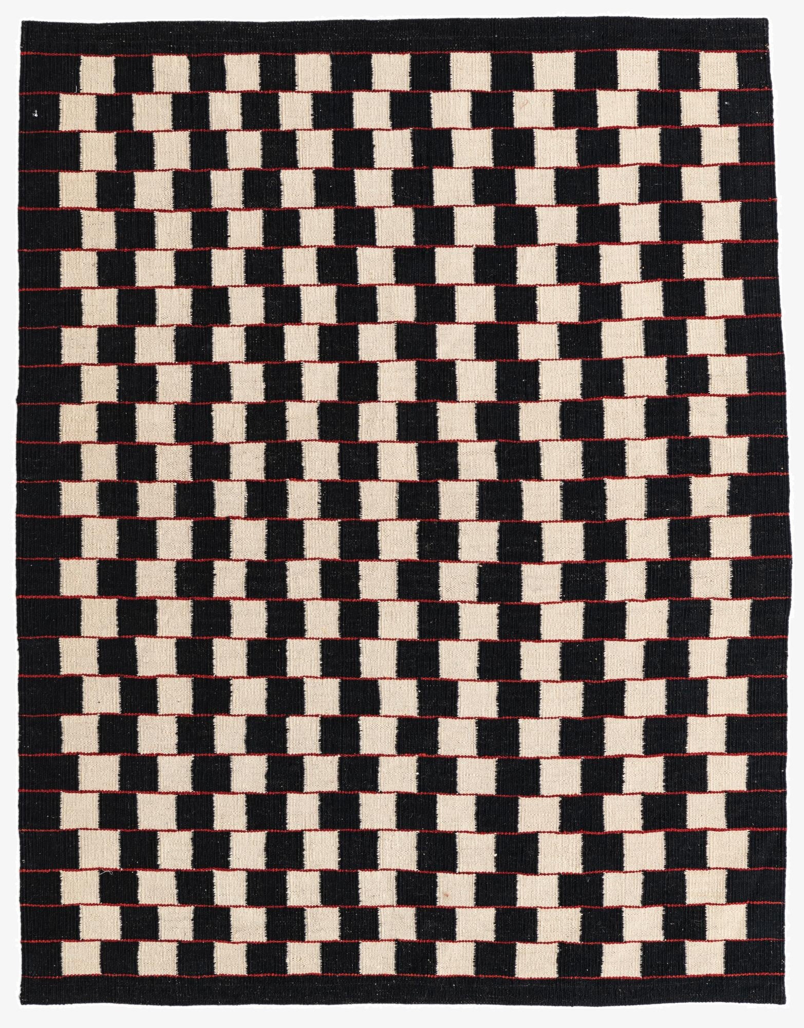 4' 9 x 6' 1  Hand Woven Kilim Modern Wool Rug