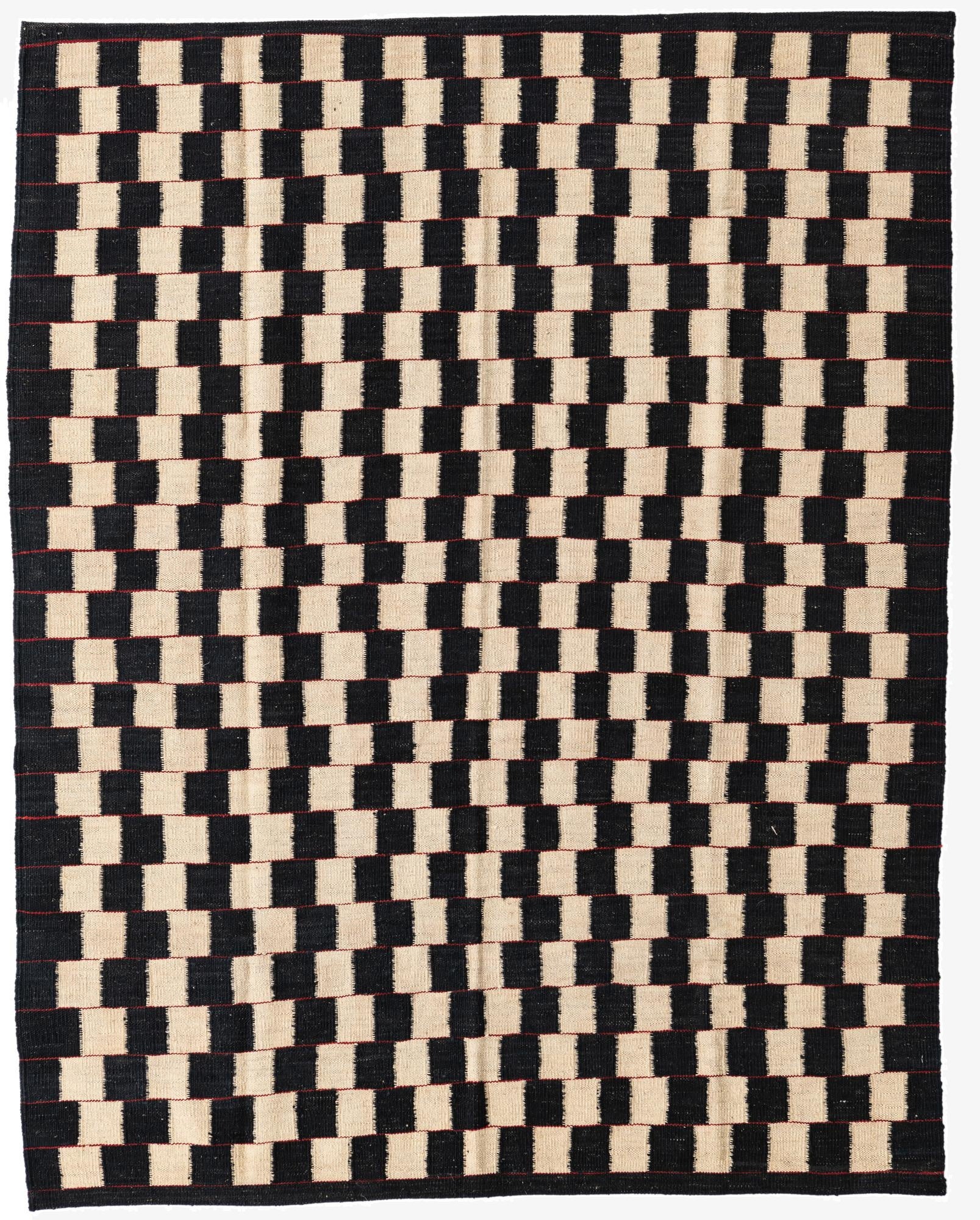 5' x 6' 3  Hand Woven Kilim Modern Wool Rug