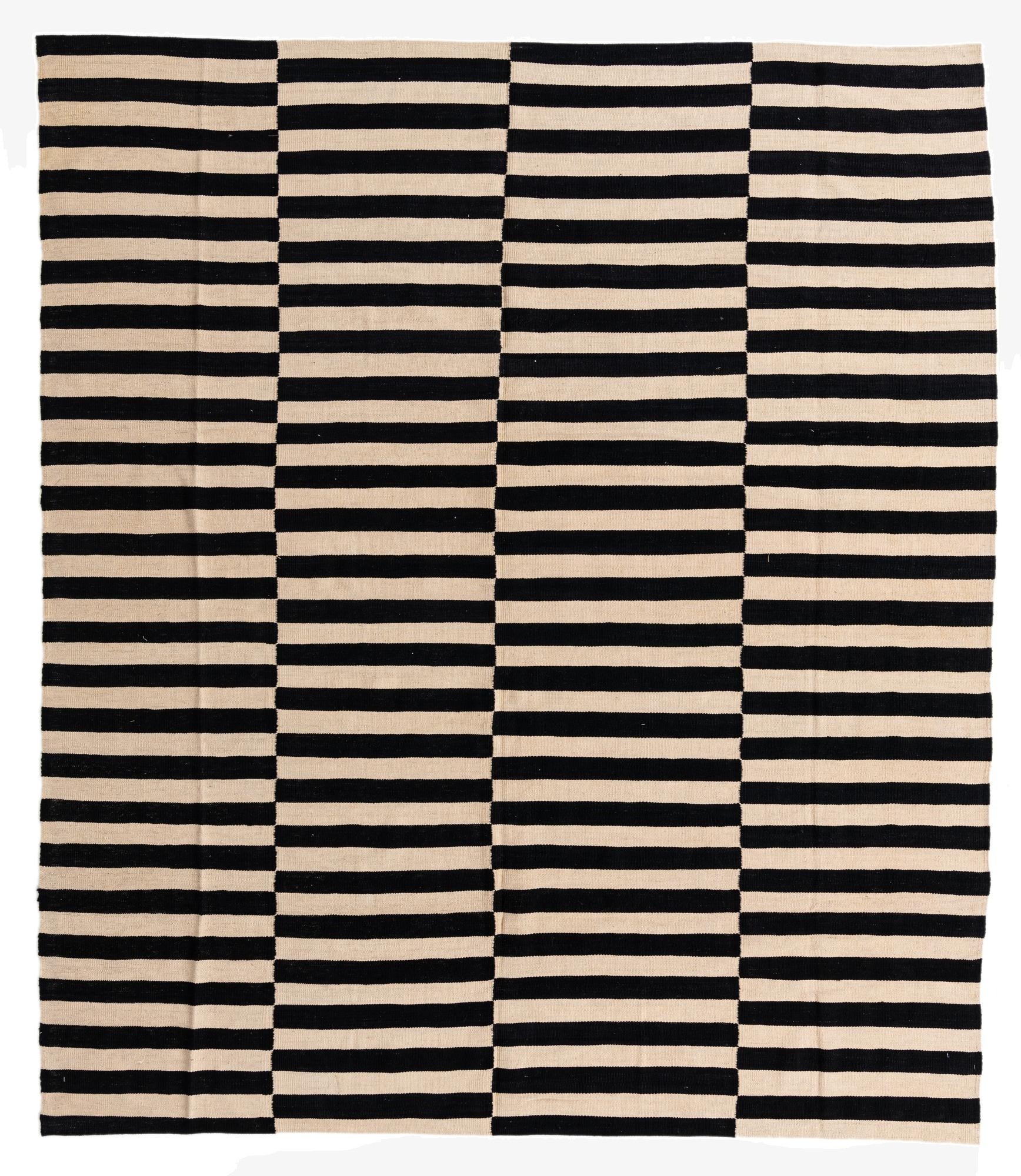 8' 4 x 9' 7  Hand Woven Kilim Modern Wool Rug