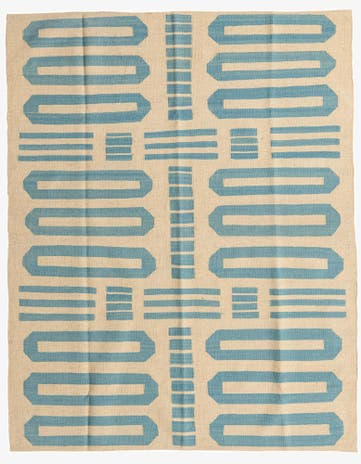 5' 2 x 6' 5 Hand Woven Kilim Modern Wool Rug