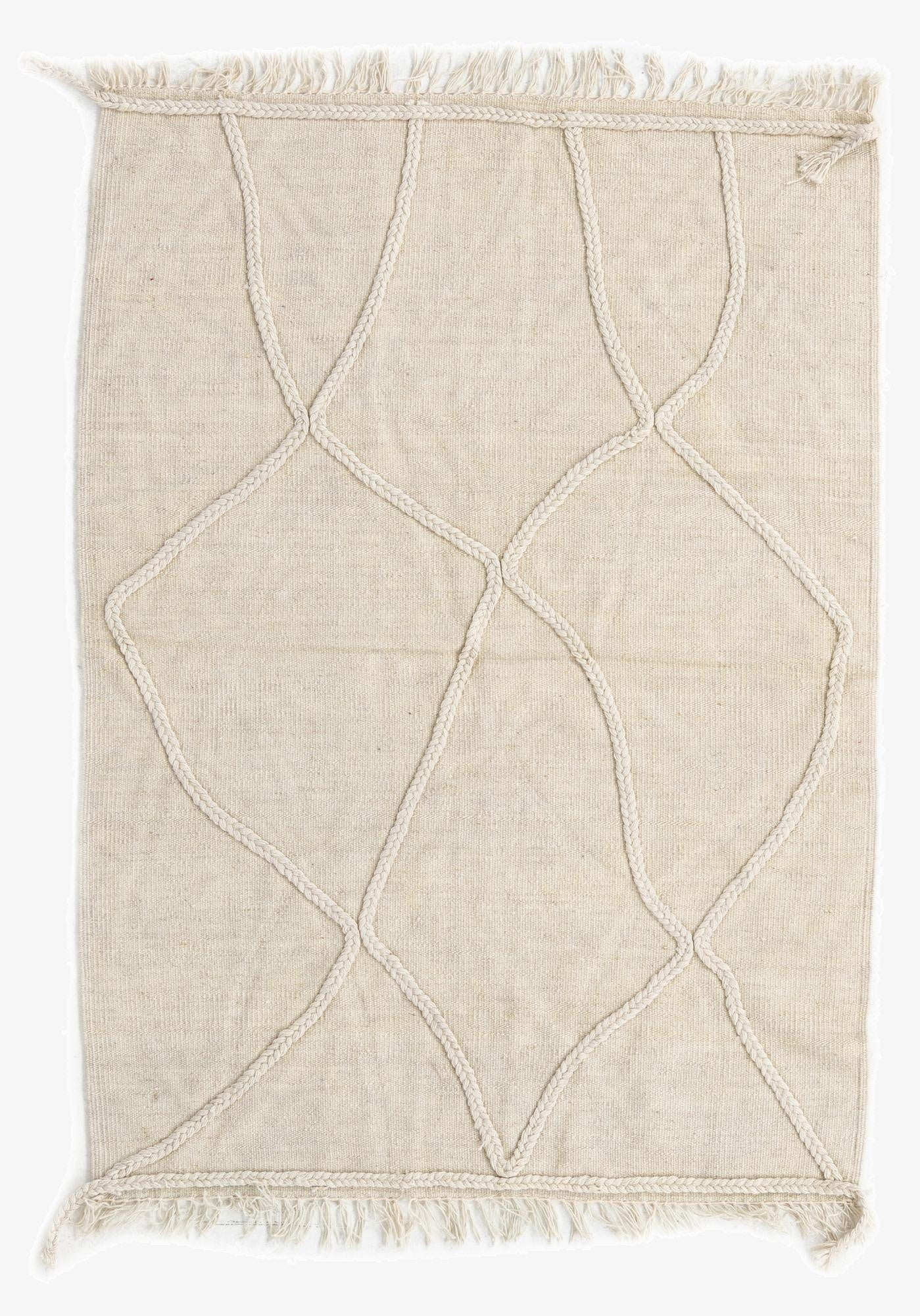 3' 4 x 4' 7  Hand Woven Kilim Modern Wool Rug