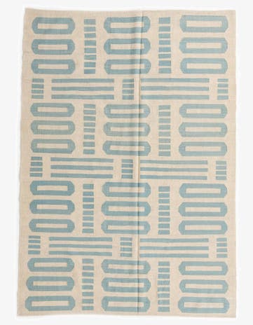 6' 9 x 9' 6 Hand Woven Kilim Modern Wool Rug