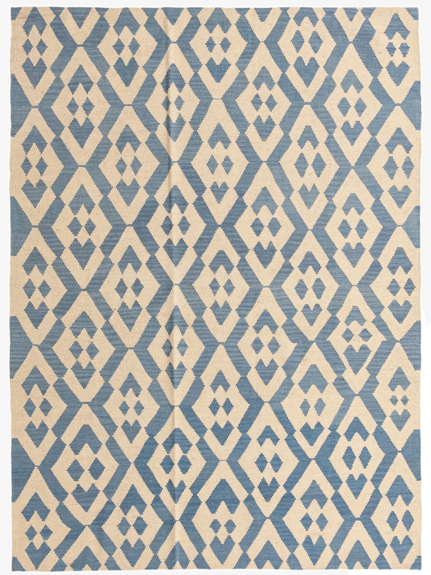 6' 2 x 8' 2  Hand Woven Kilim Modern Wool Rug