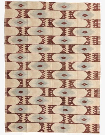 6' 10 x 9' 4 Hand Woven Kilim Modern Wool Rug
