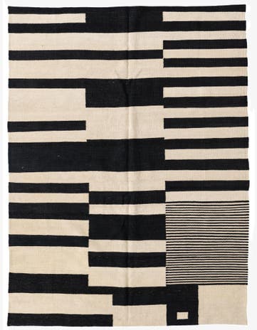 5' 1 x 6' 9 Hand Woven Kilim Modern Wool Rug