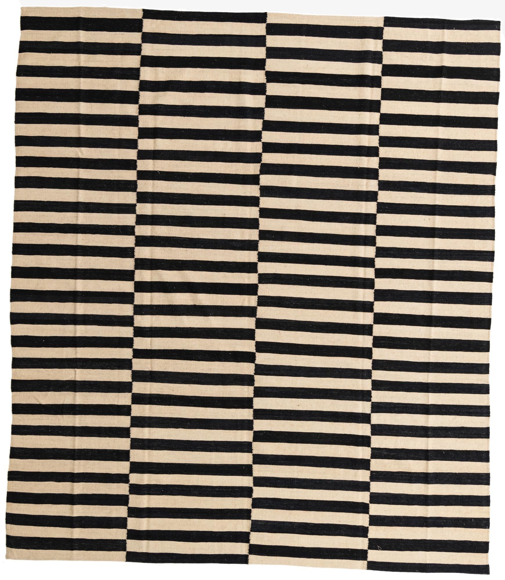 8' 5 x 9' 8  Hand Woven Kilim Modern Wool Rug