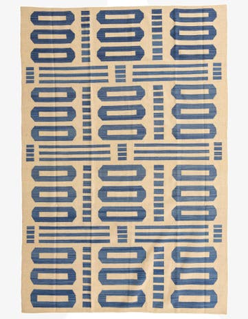 6' 7 x 9' 9 Hand Woven Kilim Modern Wool Rug