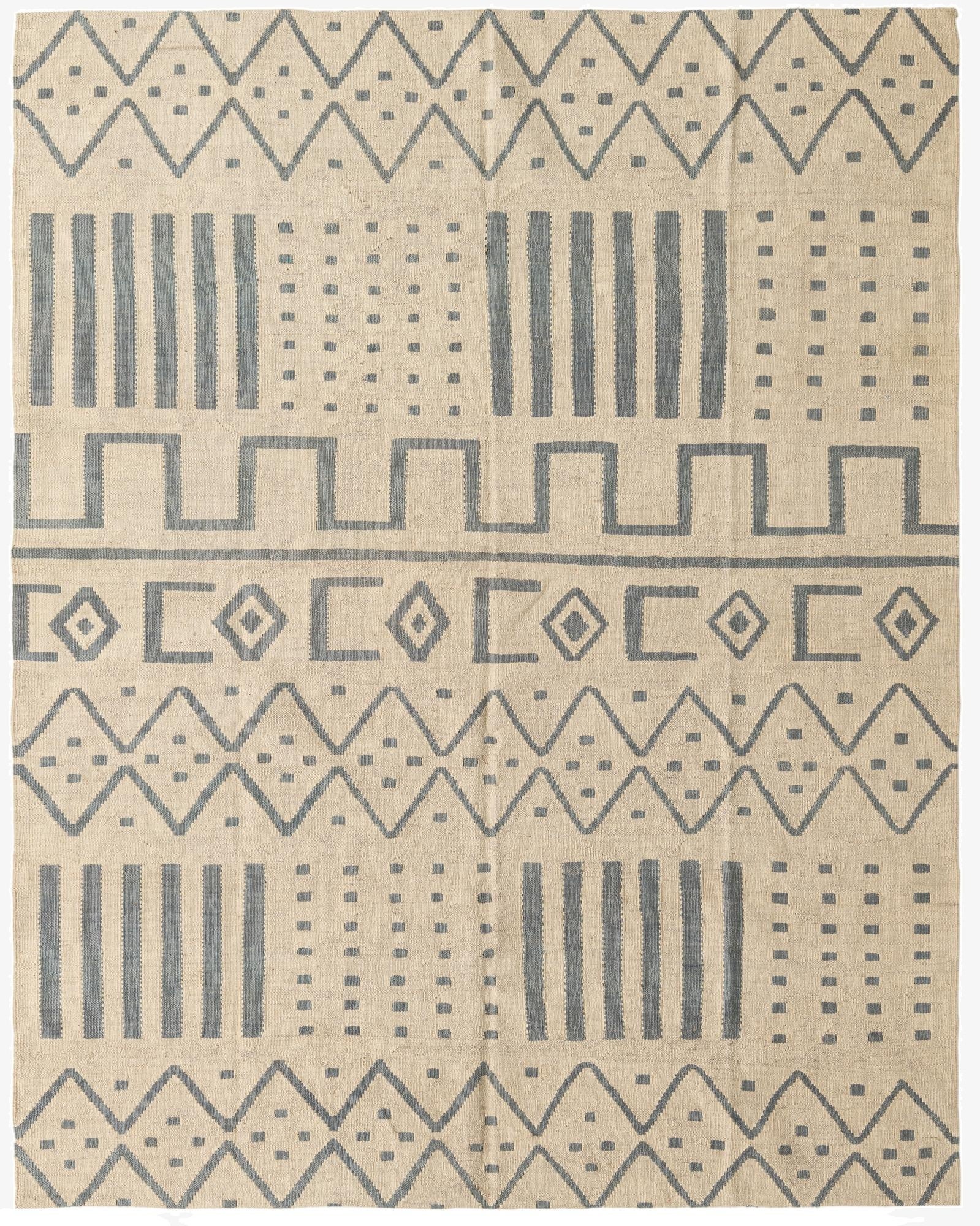 6' x 7' 6  Hand Woven Kilim Modern Wool Rug