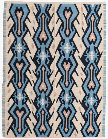 6' x 7' 10 Hand Woven Kilim Modern Wool Rug
