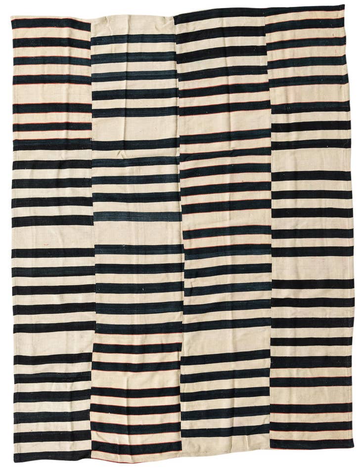 Detail image of 5' 5 x 8' Hand Woven Kilim Patchwork Wool Rug