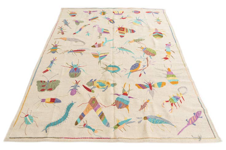 Detail image of 5' 5 x 7' 4 Hand Woven Kilim Suzani Wool Rug