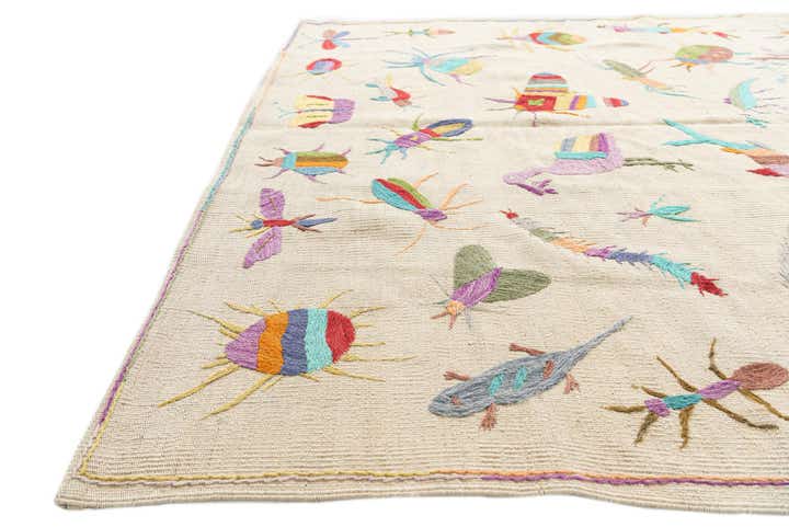 5' 5 x 7' 4 Hand Woven Kilim Suzani Wool Rug