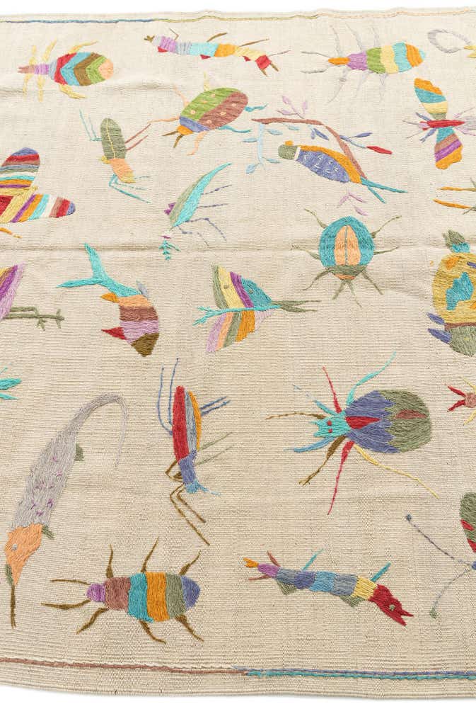 5' 5 x 7' 4 Hand Woven Kilim Suzani Wool Rug