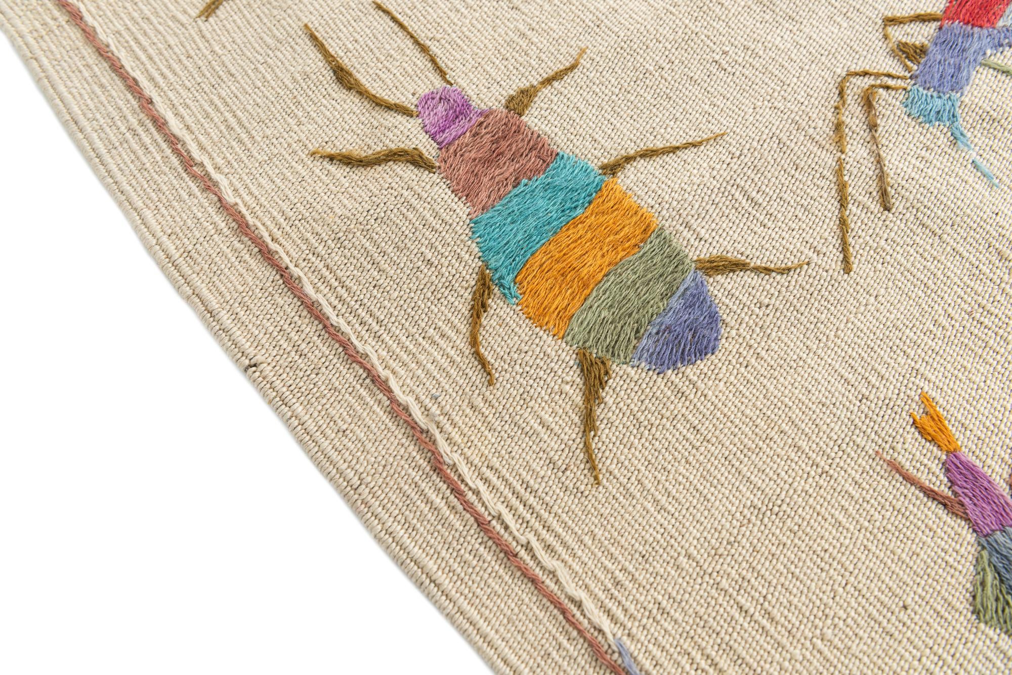 5' 5 x 7' 4 Hand Woven Kilim Suzani Wool Rug