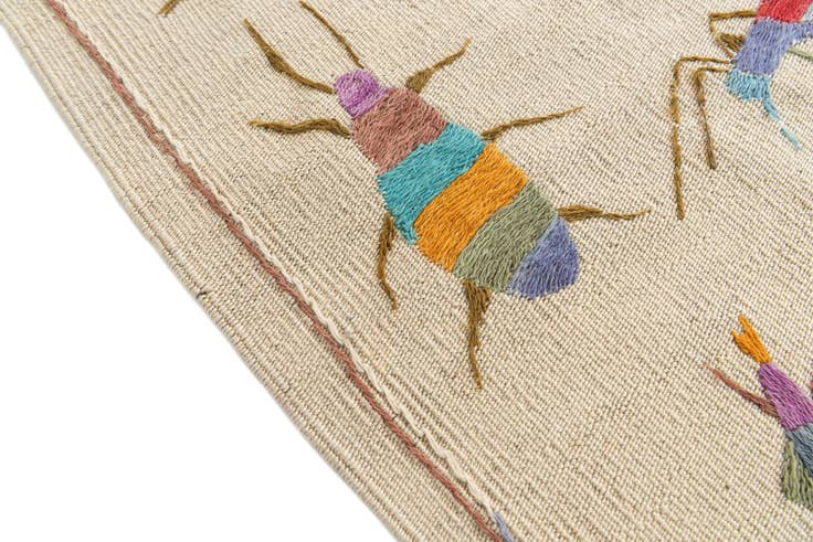 Detail image of 5' 5 x 7' 4 Hand Woven Kilim Suzani Wool Rug