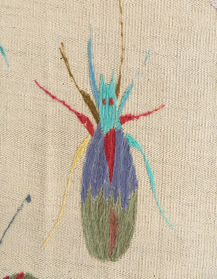 Detail image of 5' 5 x 7' 4  Hand Woven Kilim Suzani Wool Rug