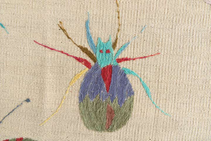 5' 5 x 7' 4 Hand Woven Kilim Suzani Wool Rug