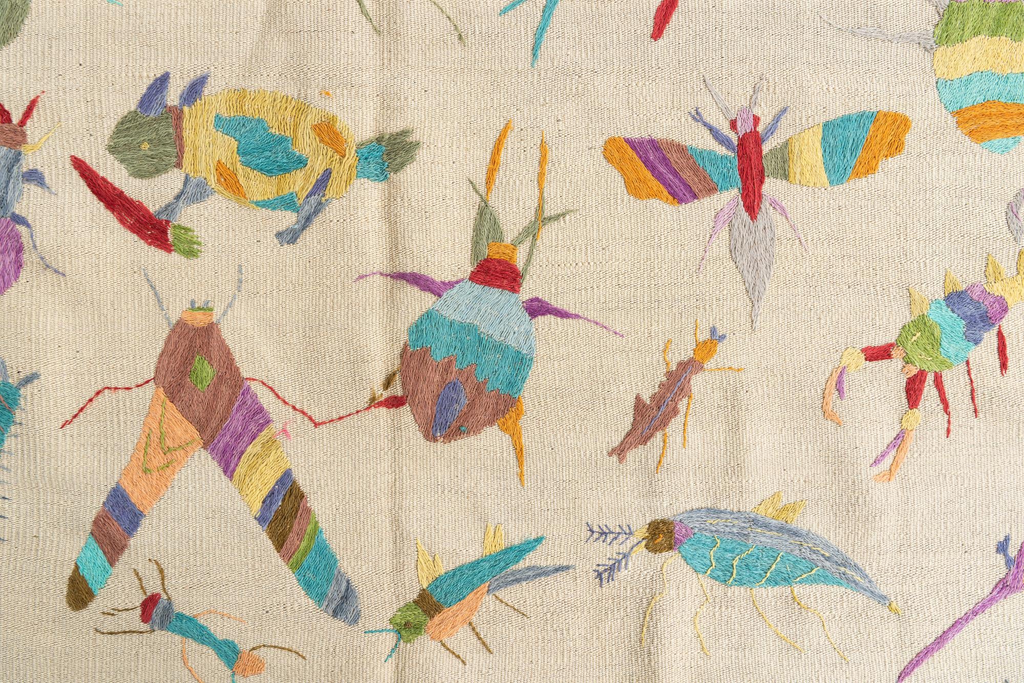 5' 5 x 7' 4 Hand Woven Kilim Suzani Wool Rug